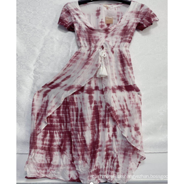 Rayon-Kleid mit V-Ausschnitt für Frauen